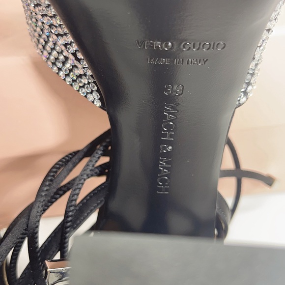 Mach&mach Double Bow Sparkly 140 Silk Ankle-Strap Sandals - Picture 12 of 12